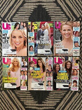 Vintage Lot of 6 US Weekly Magazines 2011 Celebrity Gossip Fashion Party Life